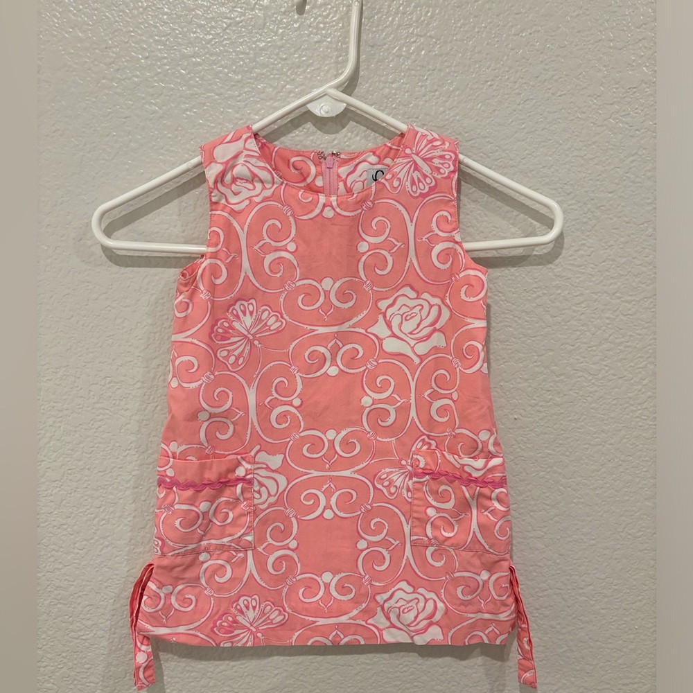 Vintage Lilly Pulitzer White Tag Toddler Dress 4T Pink Floral & Butterflies